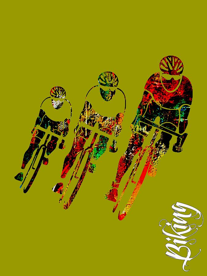 Bike Racing #4 Mixed Media by Marvin Blaine