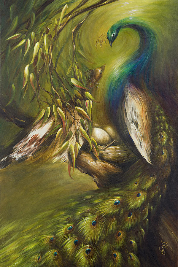 Peacock Painting - Birds of a Feather #2 by Dina Dargo
