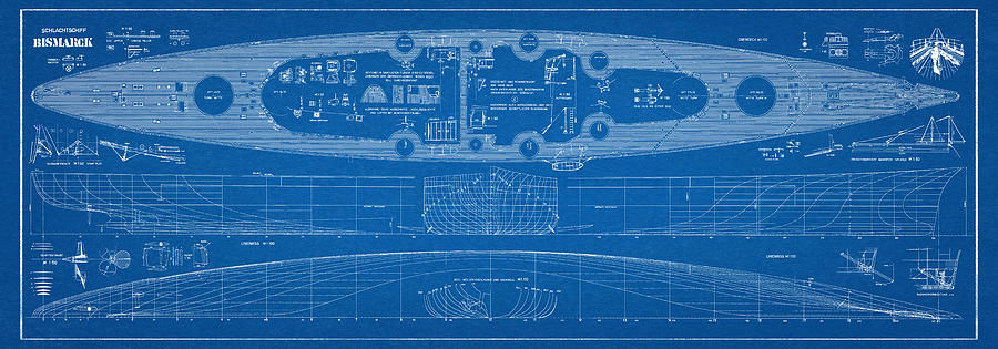 Bismarck - Part 03 Of The Ship Plans. Iconic World War II Battleship Of ...