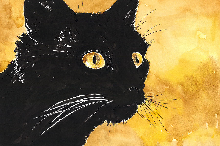 Painting black. Черная кошка живопись. Черные коты в живописи. Черный кот рисунок красками. Черная картина.