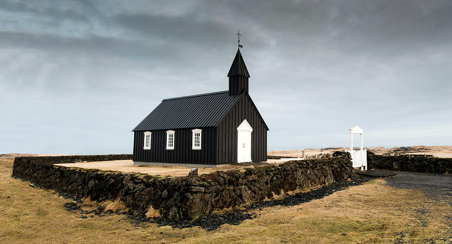 Black church of Budir, Iceland #2 Photograph by Michalakis Ppalis