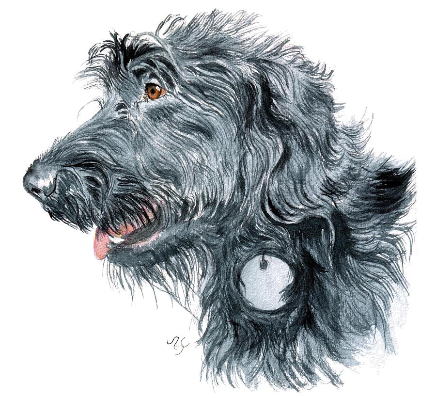 Black Labradoodle Painting by Yvonne Carter