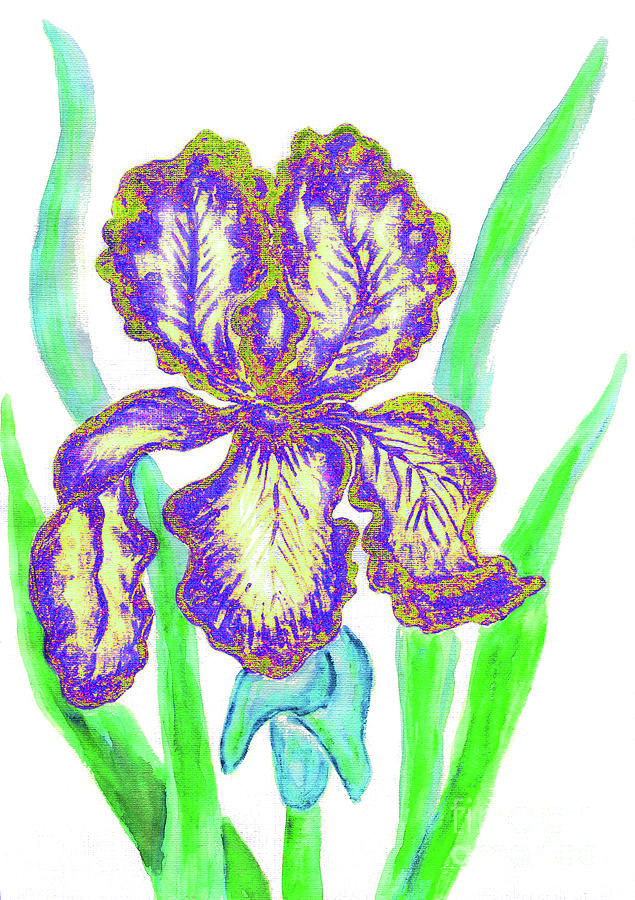 Blue iris #3 Painting by Irina Afonskaya