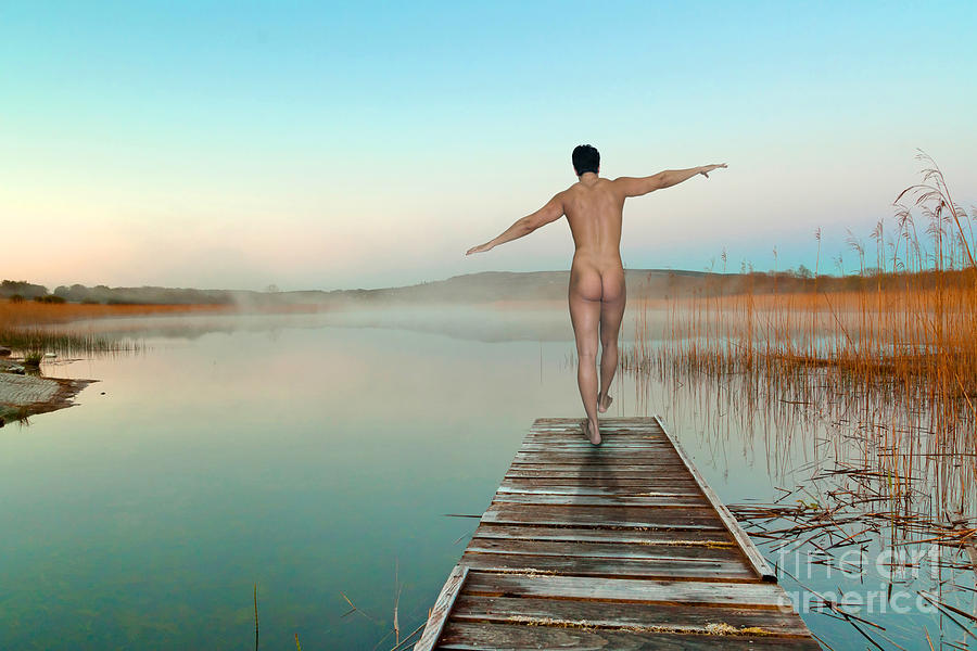 Male Nude Photograph - Blue  by Mark Ashkenazi