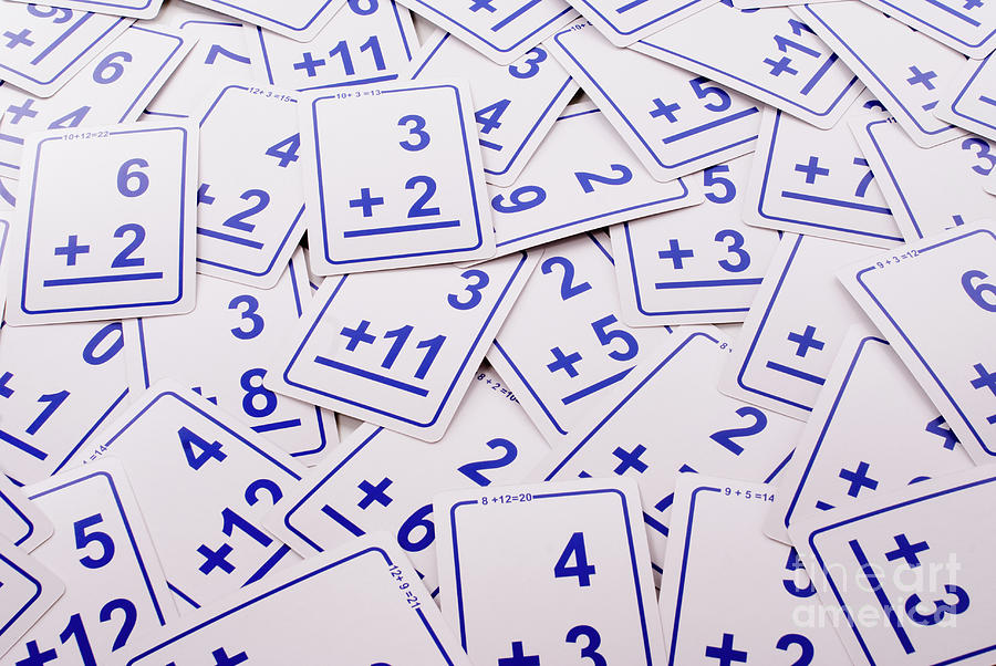 Blue Math Cards #2 Photograph by Anthony Totah