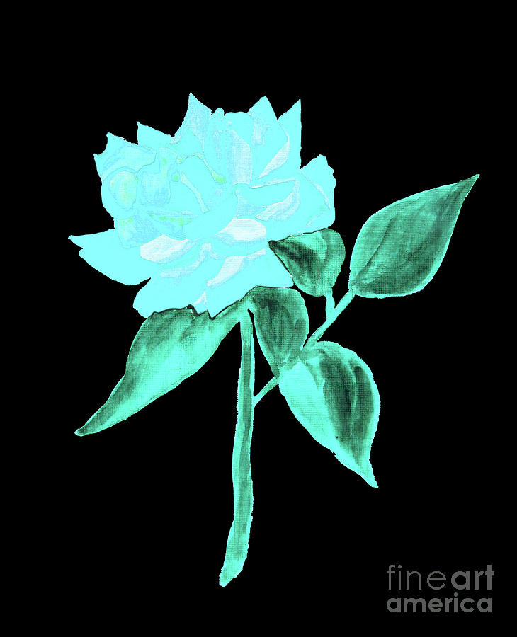 Blue rose, painting #2 Painting by Irina Afonskaya