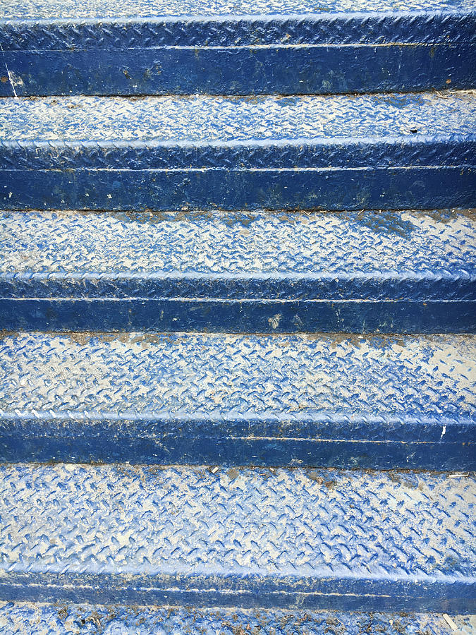 Abstract Photograph - Blue steps #2 by Tom Gowanlock