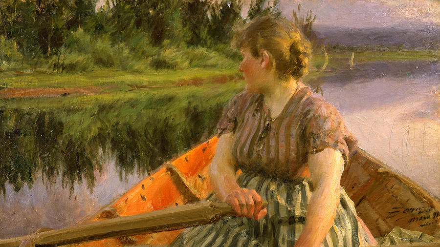 Boating Painting by Anders Zorn