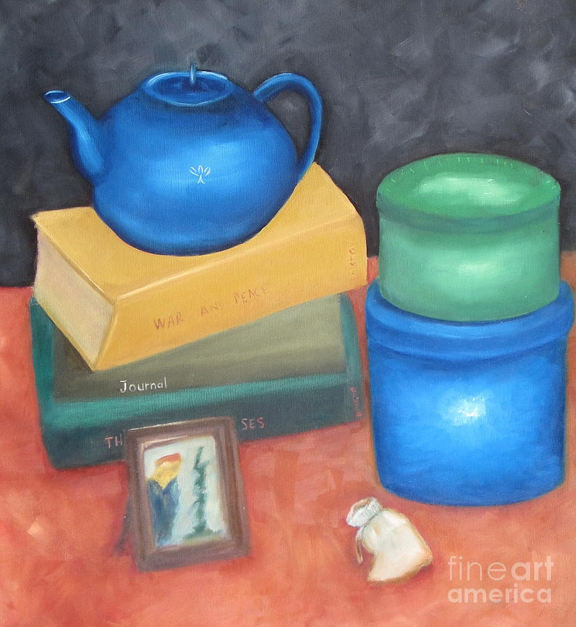Still Life Painting - Books and boxes #2 by Patricia Cleasby
