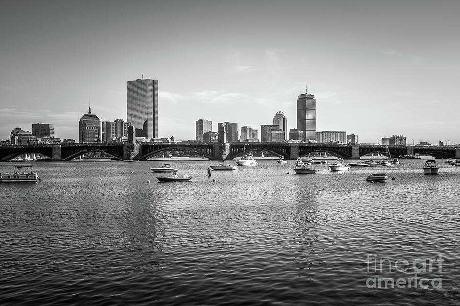 Boston Skyline Black and White Photo #2 Photograph by Paul Velgos