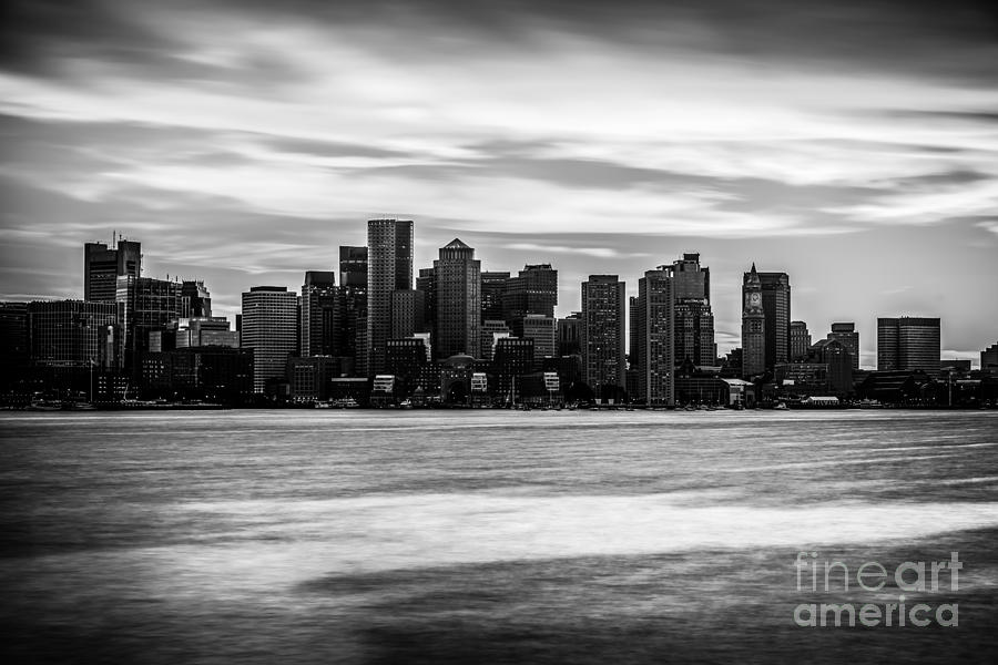 Boston Photograph - Boston Skyline Black and White Picture #2 by Paul Velgos