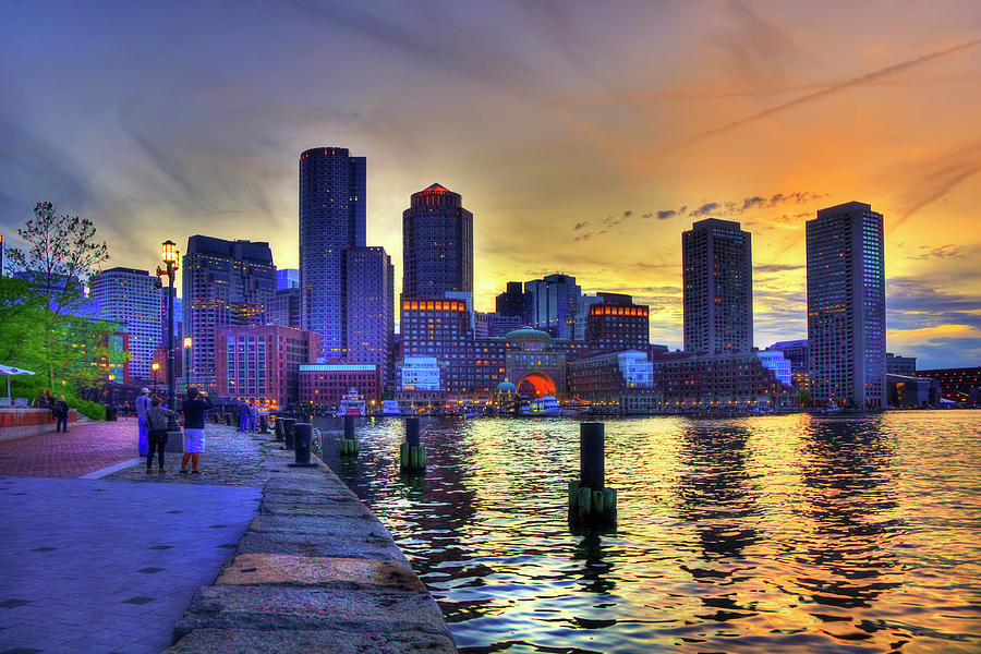 Boston Skyline Photograph - Boston Skyline Sunset #2 by Joann Vitali