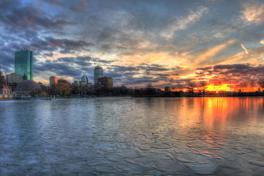 Boston Photograph - Boston Skyline Sunset over Back Bay #2 by Joann Vitali
