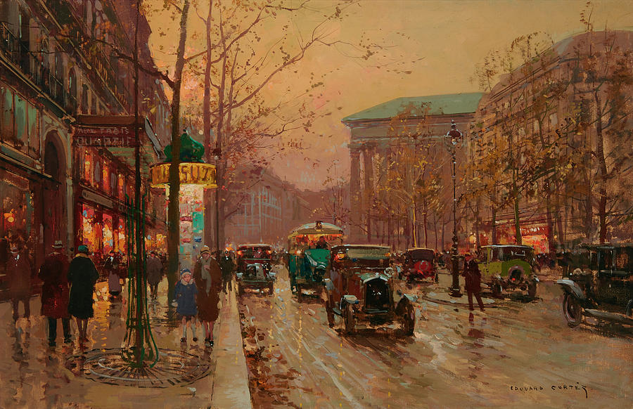 Paris Painting - Boulevard de la Madeleine #3 by Edouard Henri Leon Cortes
