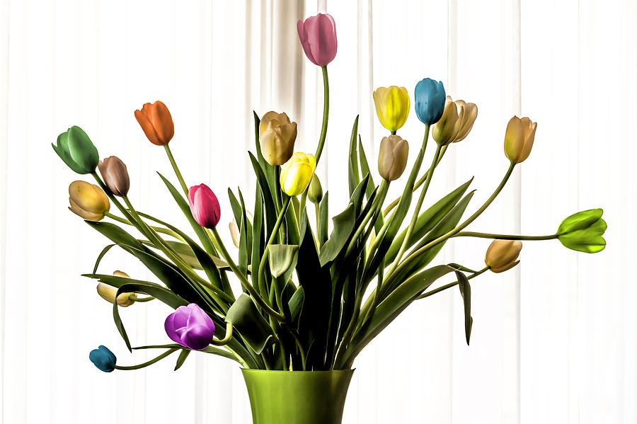 Bouquet of tulips #2 Digital Art by Wolfgang Stocker