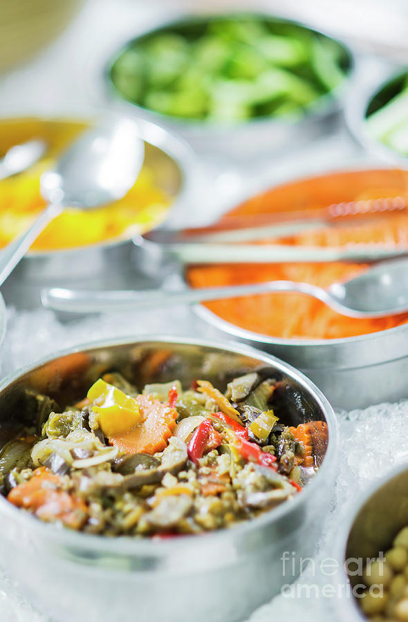 Salad Bowls With Mixed Fresh Vegetables Photograph by JM Travel