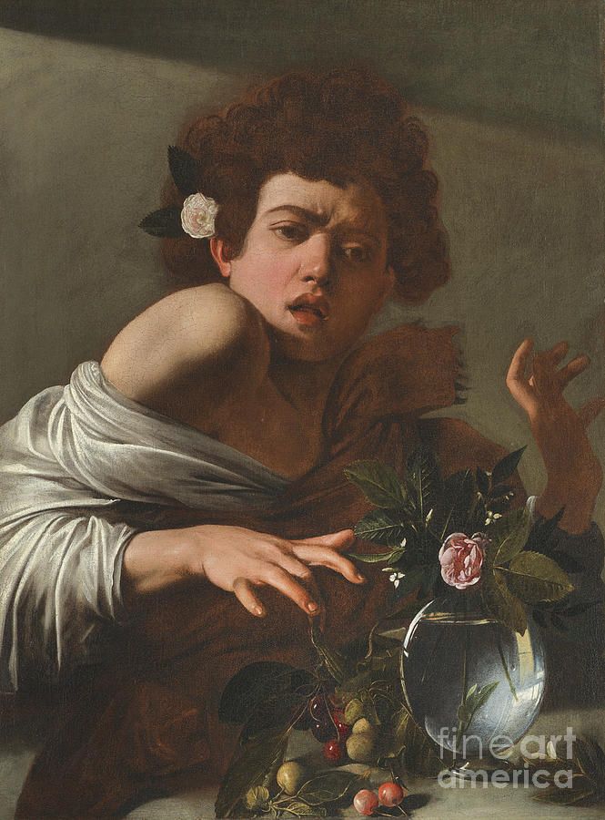 Caravaggio Painting - Boy Bitten by a Lizard by Caravaggio