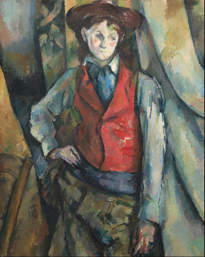 Paul Cezanne Painting -  Boy in a Red Waistcoat #9 by Paul Cezanne