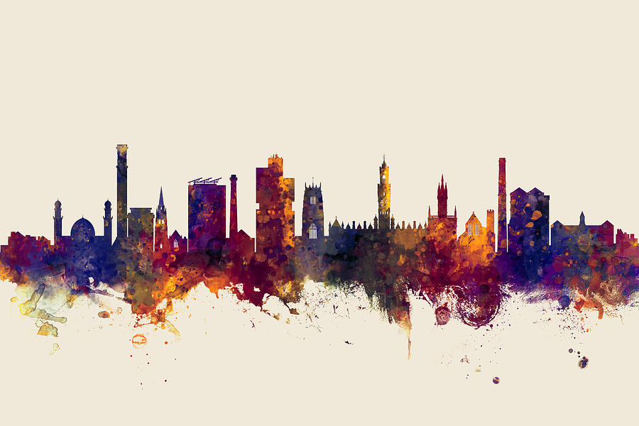 Bradford England Skyline #2 Digital Art by Michael Tompsett