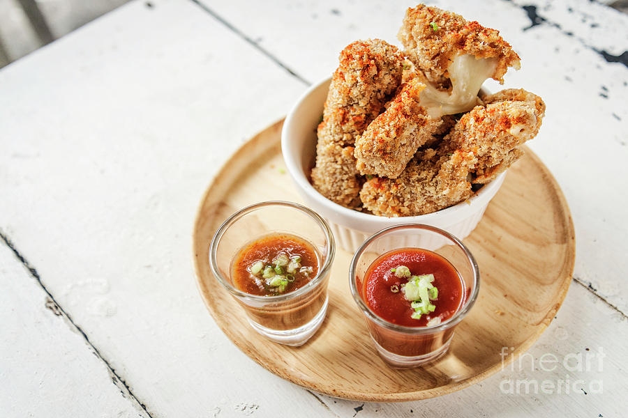 Breaded Mozzarella Cheese Stick Finger Bites Snack Food #2 Photograph by JM Travel Photography