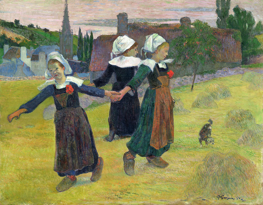 Breton Girls Dancing, Pont-Aven #2 Painting by Paul Gauguin