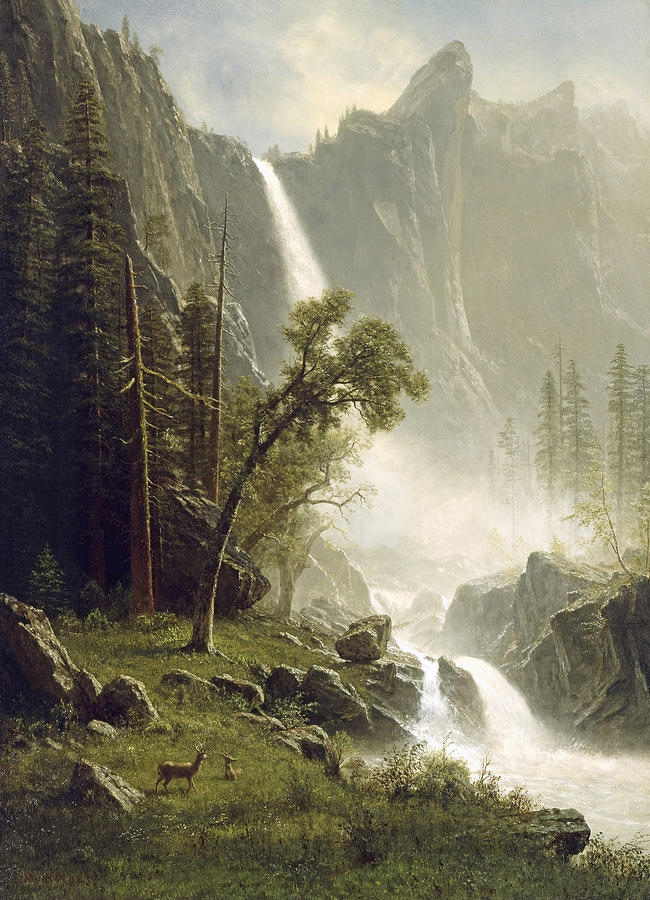 Bridal Veil Falls #3 Painting by Celestial Images