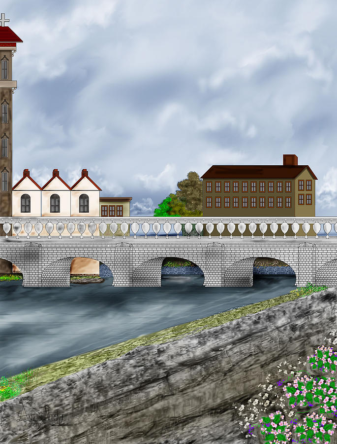 Bridge In Old Galway Ireland Painting