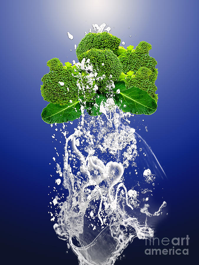 Broccoli Splash #2 Mixed Media by Marvin Blaine