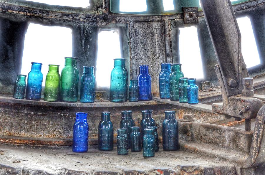 Bromo Seltzer Vintage Glass Bottles Photograph
