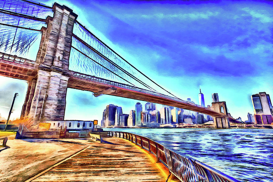 Brooklyn Bridge New York Art #2 Photograph by David Pyatt