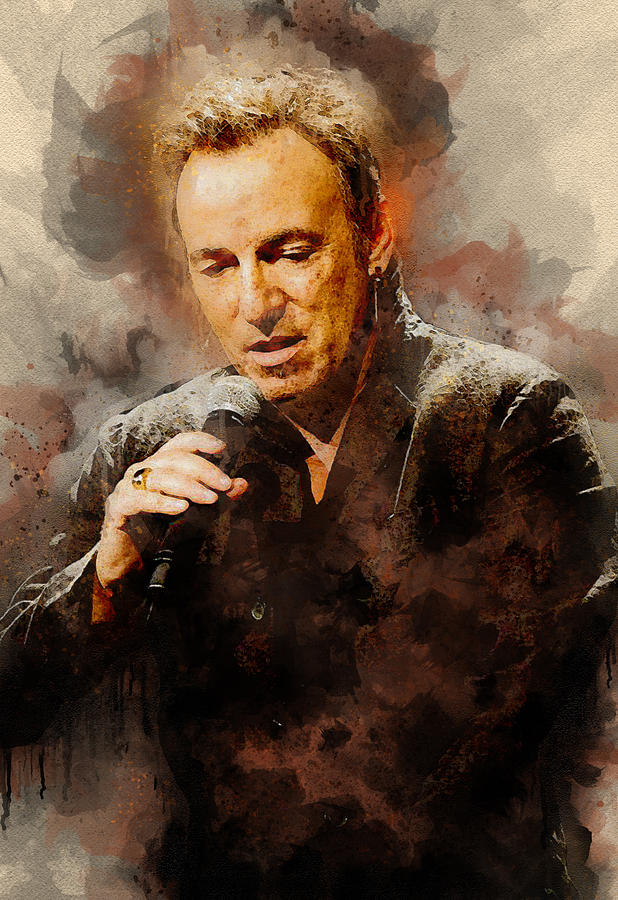 Bruce Springsteen Digital Art By Lilia Kosvintseva