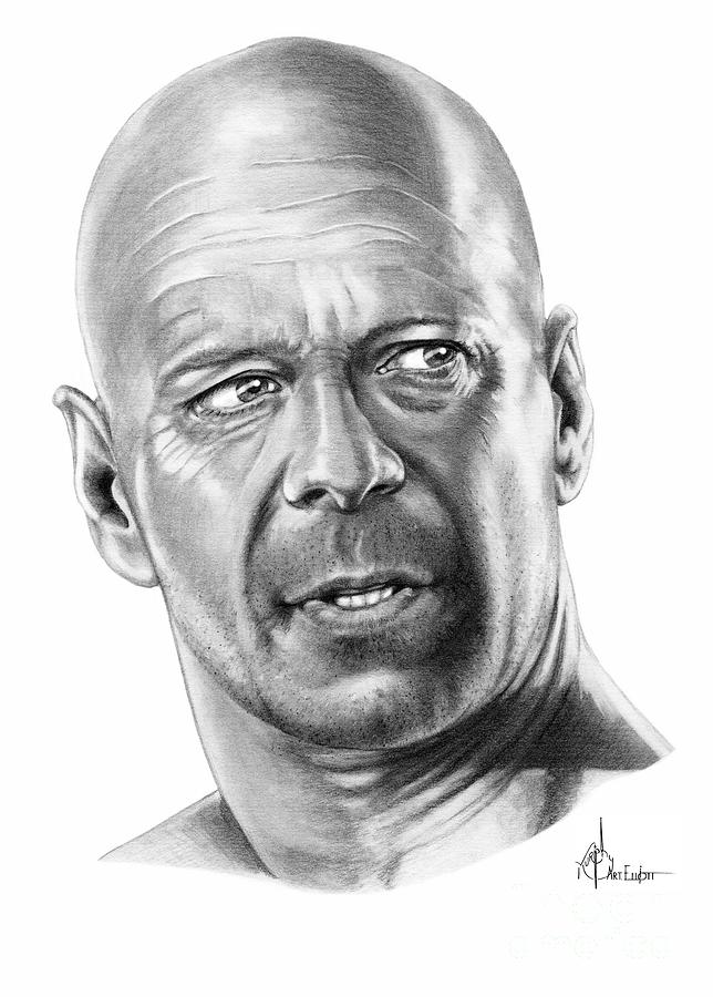 Bruce Willis Drawing by Murphy Elliott - Fine Art America