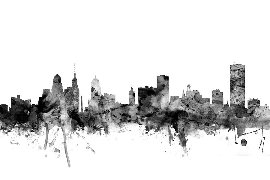 Buffalo New York Skyline Digital Art by Michael Tompsett | Fine Art America