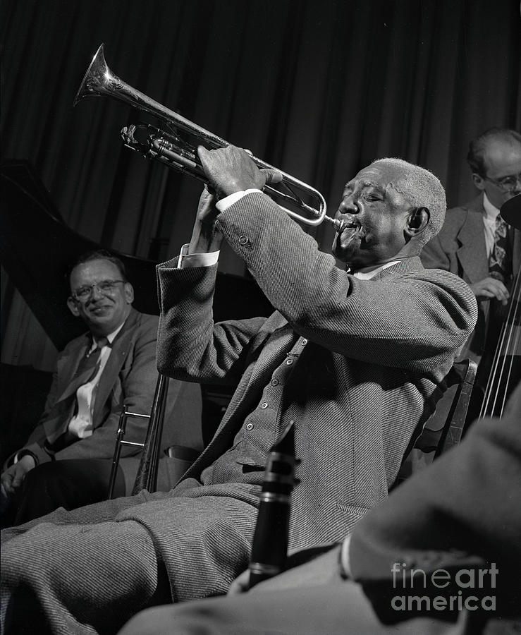 Jazz Photograph - Bunk Johnson with the Doc Evans band #2 by The Harrington Collection