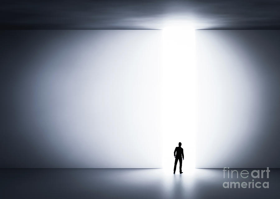 Businessman about to cross the entrance to the light. #2 Photograph by Michal Bednarek