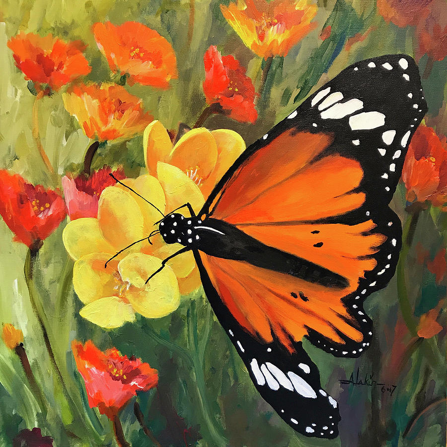 Butterfly #1 Painting by Alan Lakin