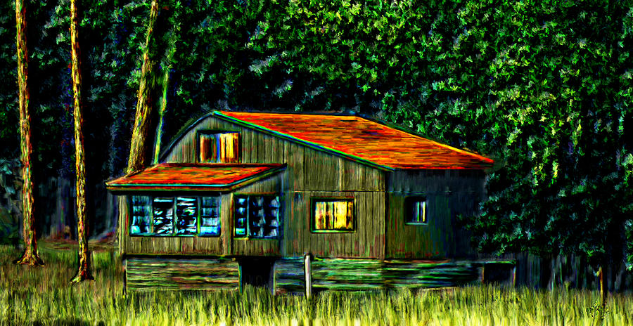 Tree Painting - Cabin in the Woods #2 by Bruce Nutting