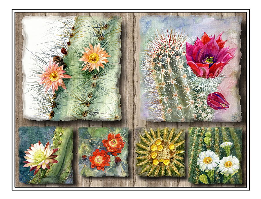 Cactus Collage #2 Painting by Marilyn Smith
