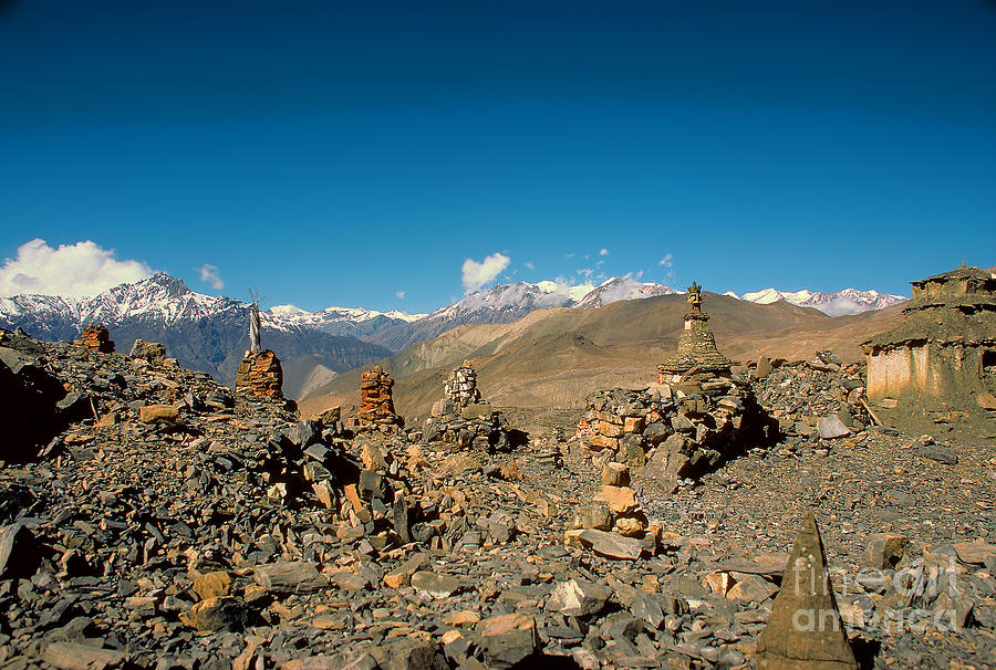 Cairns and Rock Piles in the Mountains, Himalayas #2 Photograph by Wernher Krutein