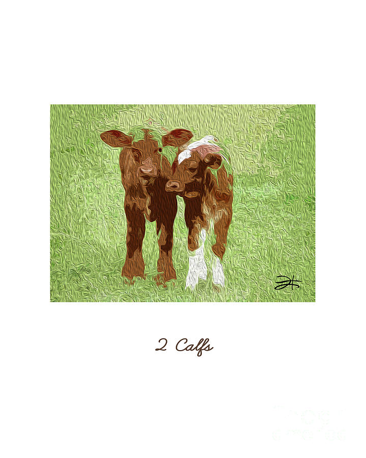 2 Calves Mixed Media by Francelle Theriot