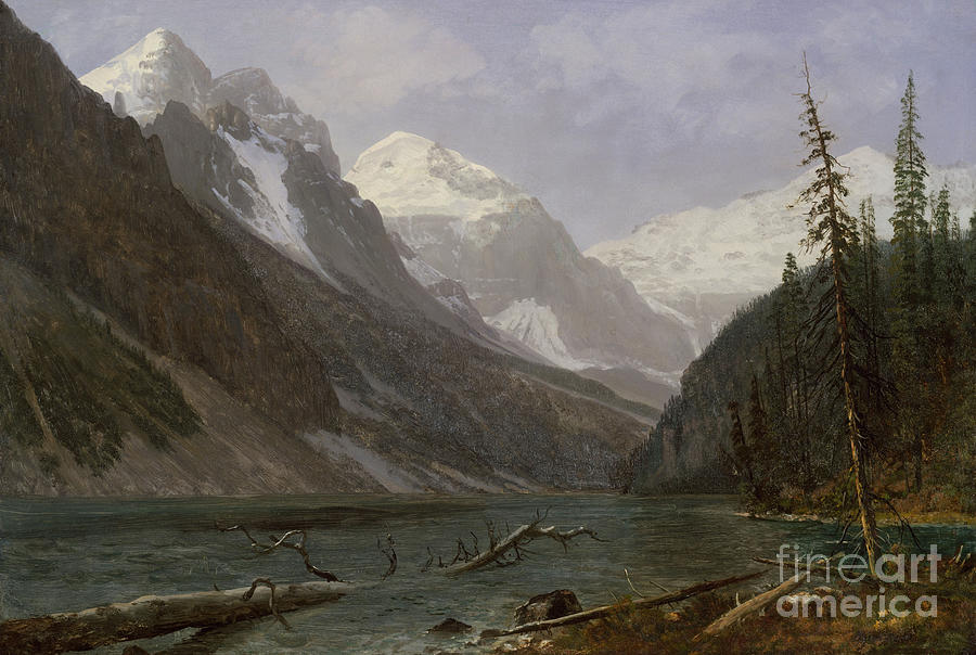 Canadian Rockies  Lake Louise Painting by Albert Bierstadt