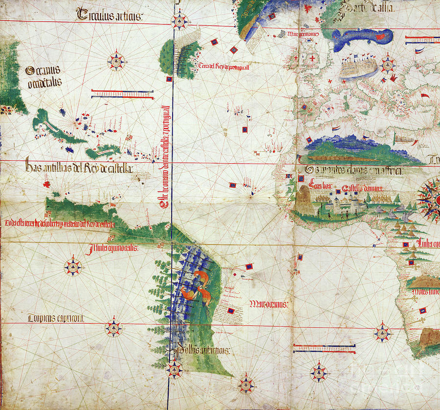 Cantino World Map, 1502.  #2 Drawing by Granger