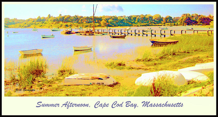 Cape Cod Bay French Impressionist Style Scene Digital Art #2 Digital Art by A Macarthur Gurmankin