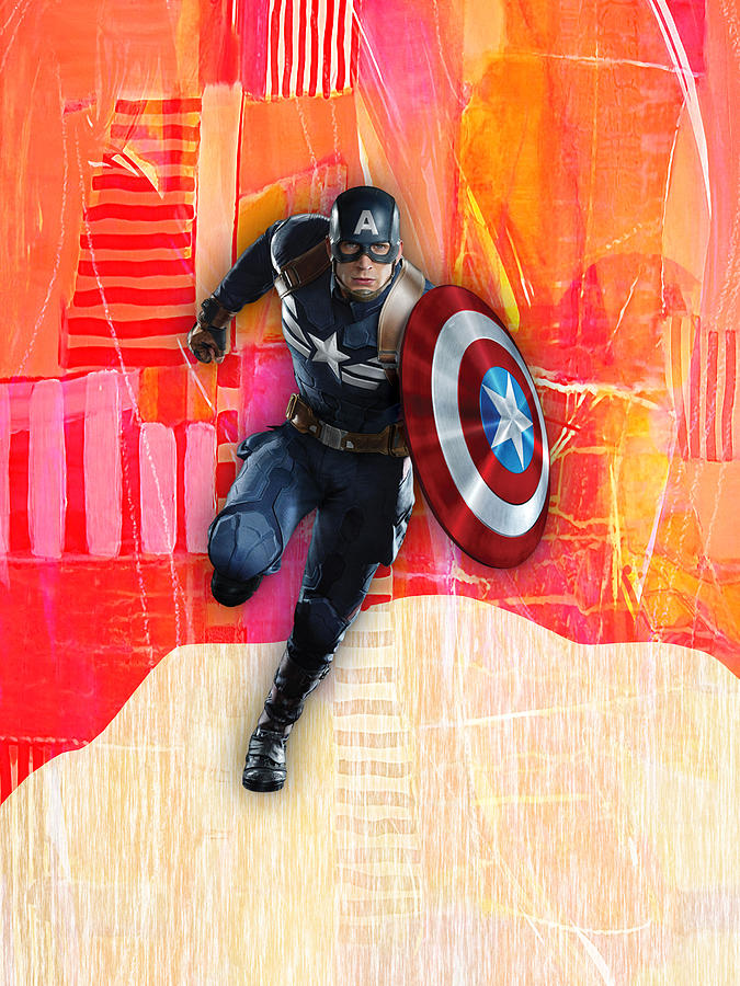 Avengers Mixed Media - Captain America Collection #2 by Marvin Blaine