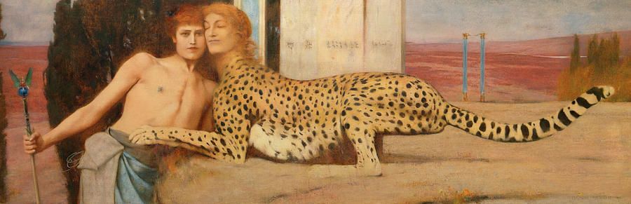 Leopard Painting - Caresses #2 by Fernand Khnopff