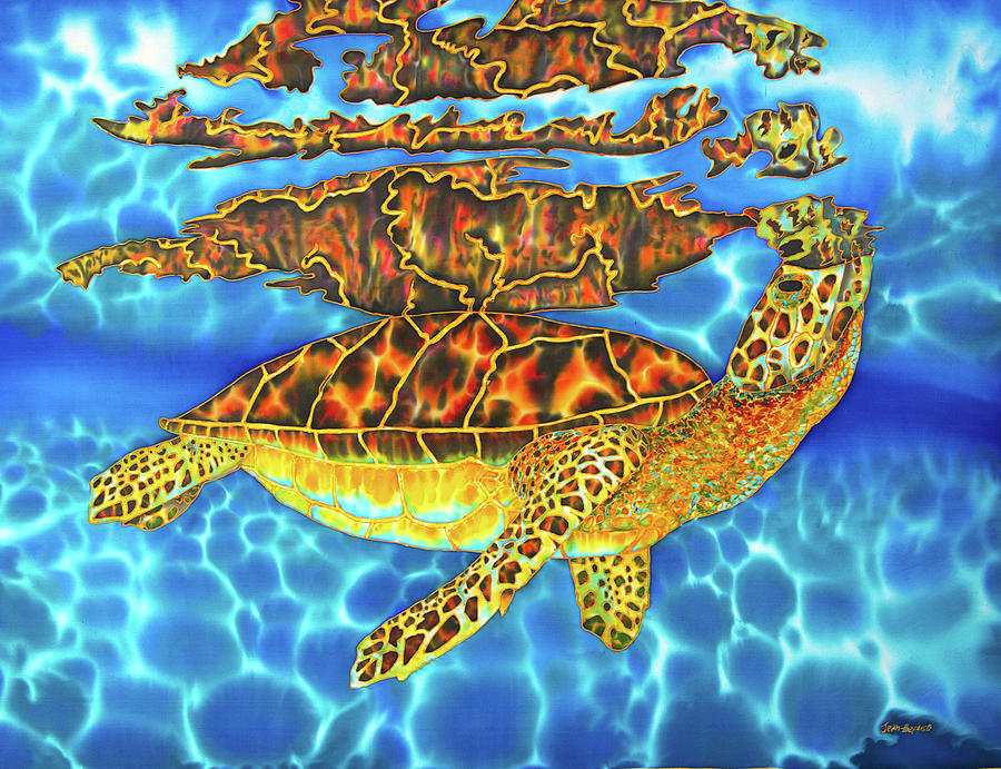 Caribbean Sea Turtle #1 Painting by Daniel Jean-Baptiste