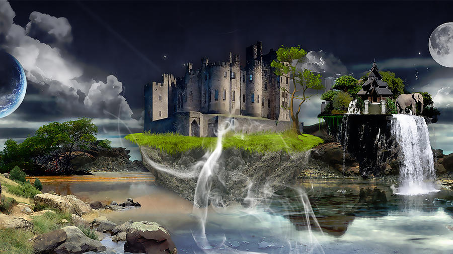Castle In The Sky Art #2 Mixed Media by Marvin Blaine