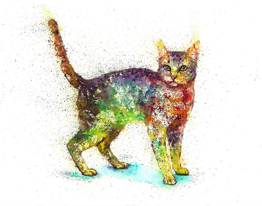 Abstract Cat Painting - Cat fantasy #4 by Natalja Picugina
