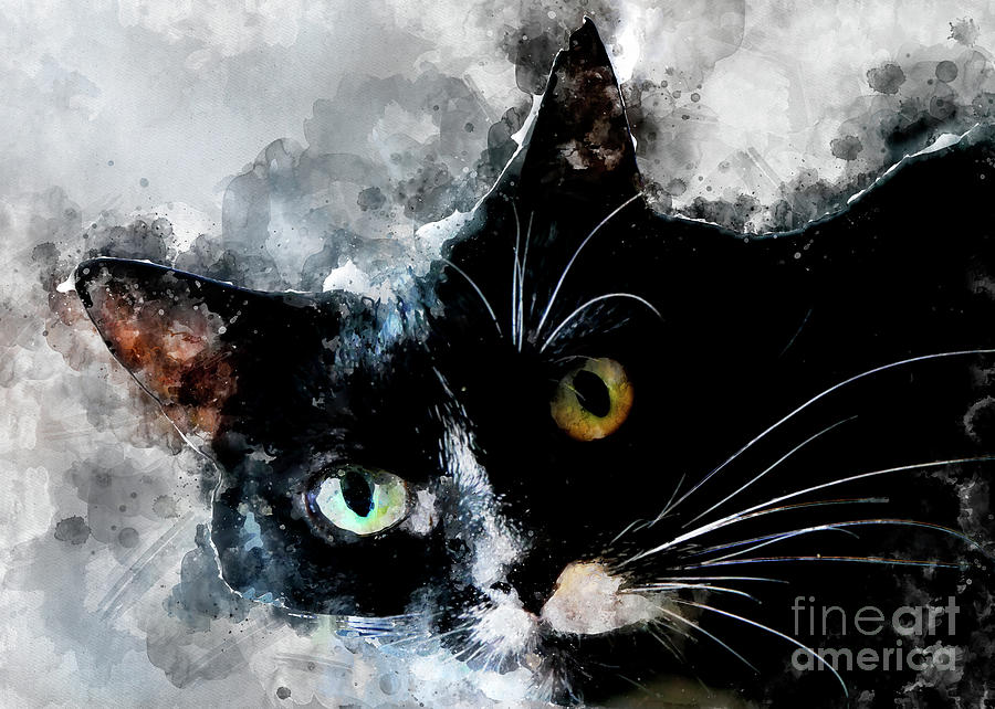 Cat Jagoda art #2 Digital Art by Justyna Jaszke JBJart