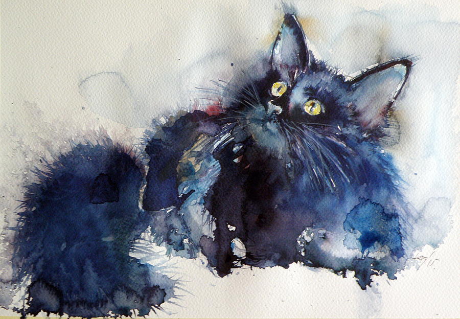 Cat #1 Painting by Kovacs Anna Brigitta
